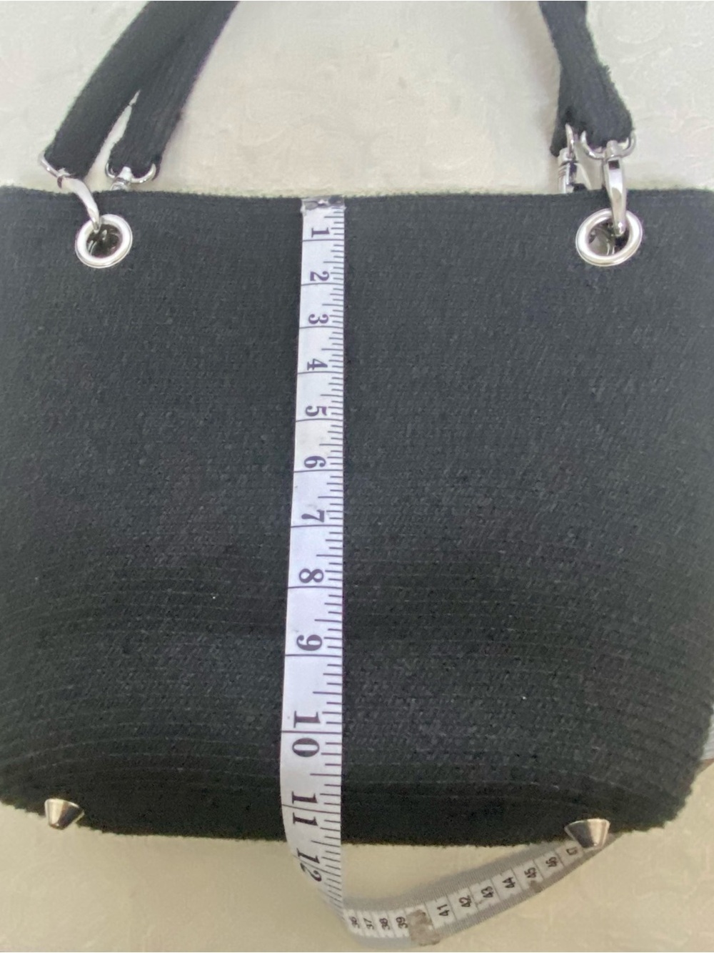 Classic Black Woven Tote Bag - Everyday Carry - Picture 5 of 6